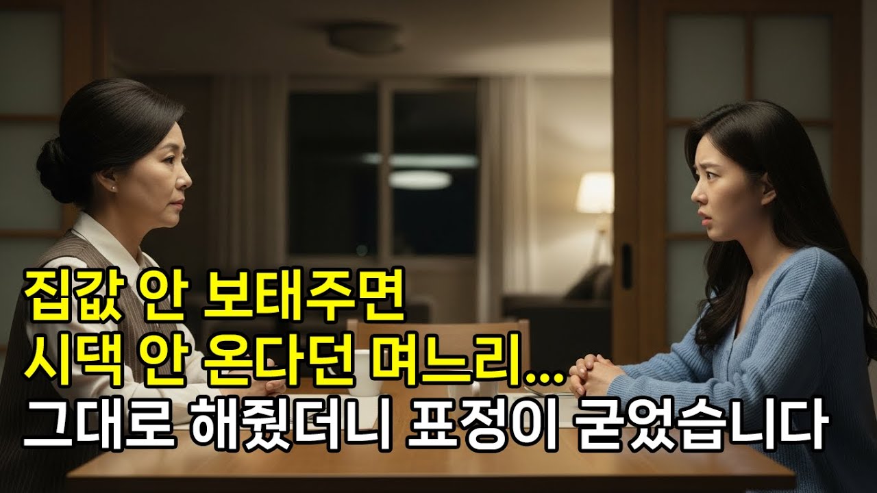 집값 안 보태주면 시댁 안 온다던 며느리…그대로 해줬더니 표정이 굳었습니다