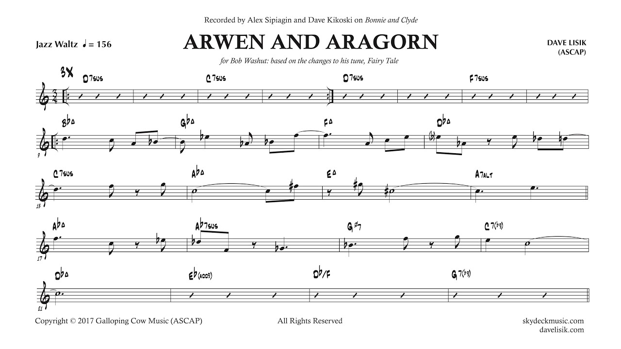 Arwen and Aragorn by Dave Lisik - Recorded by Alex Sipiagin and Dave Kikoski on 