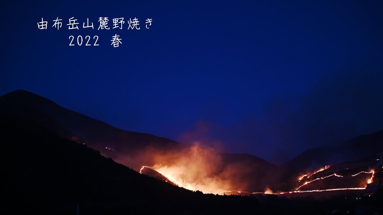 由布岳山麓野焼き2022　大分県由布市湯布院町