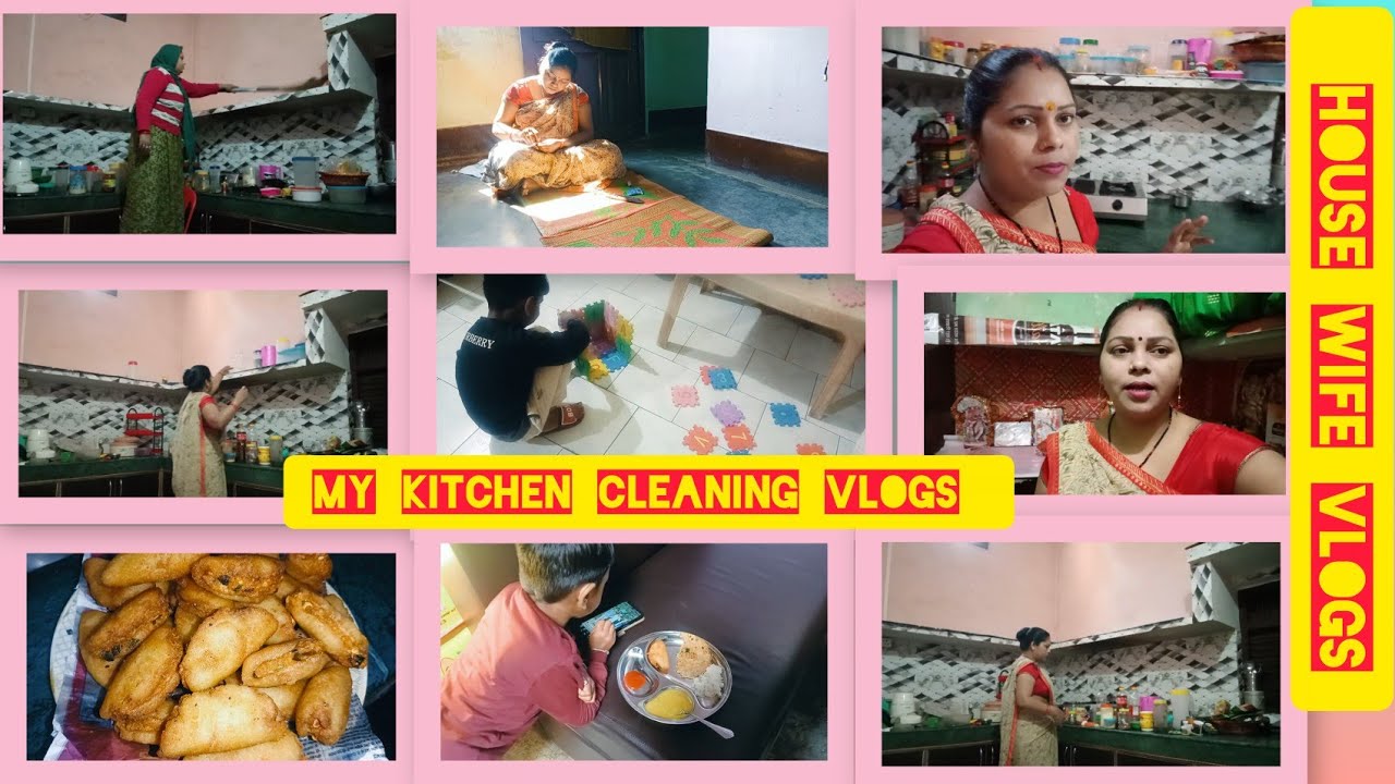 Kitchen cleaning vlogs.  🧹 Housewife 🚿🧴 My Daily Routine vlogs #Reetajaiswalvlogs