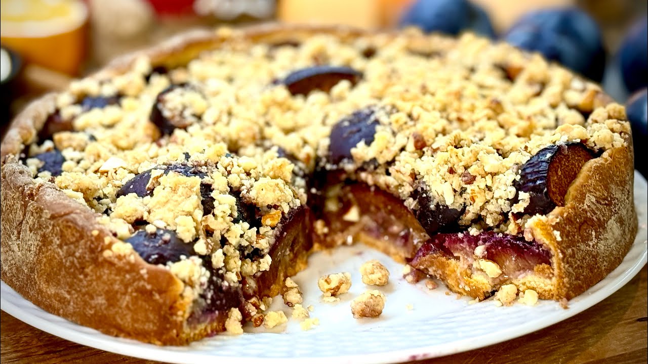 Pflaumenkuchen mit Streuseln.  #pflaumenkuchen #zwetschgenkuchen #streuselkuchen  #DuitsRezept