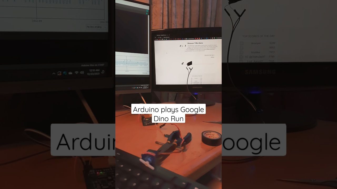 Dinosaur Game played by Arduino bot | Chrome Dinosaur Game