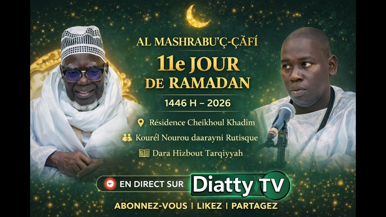 🔴LIVE TOUBA | Al Mashrabu'ç-Çâfî – 11èm Jour du Ramadan 1447H / 2026  | Résidence Cheikhoul Khadim
