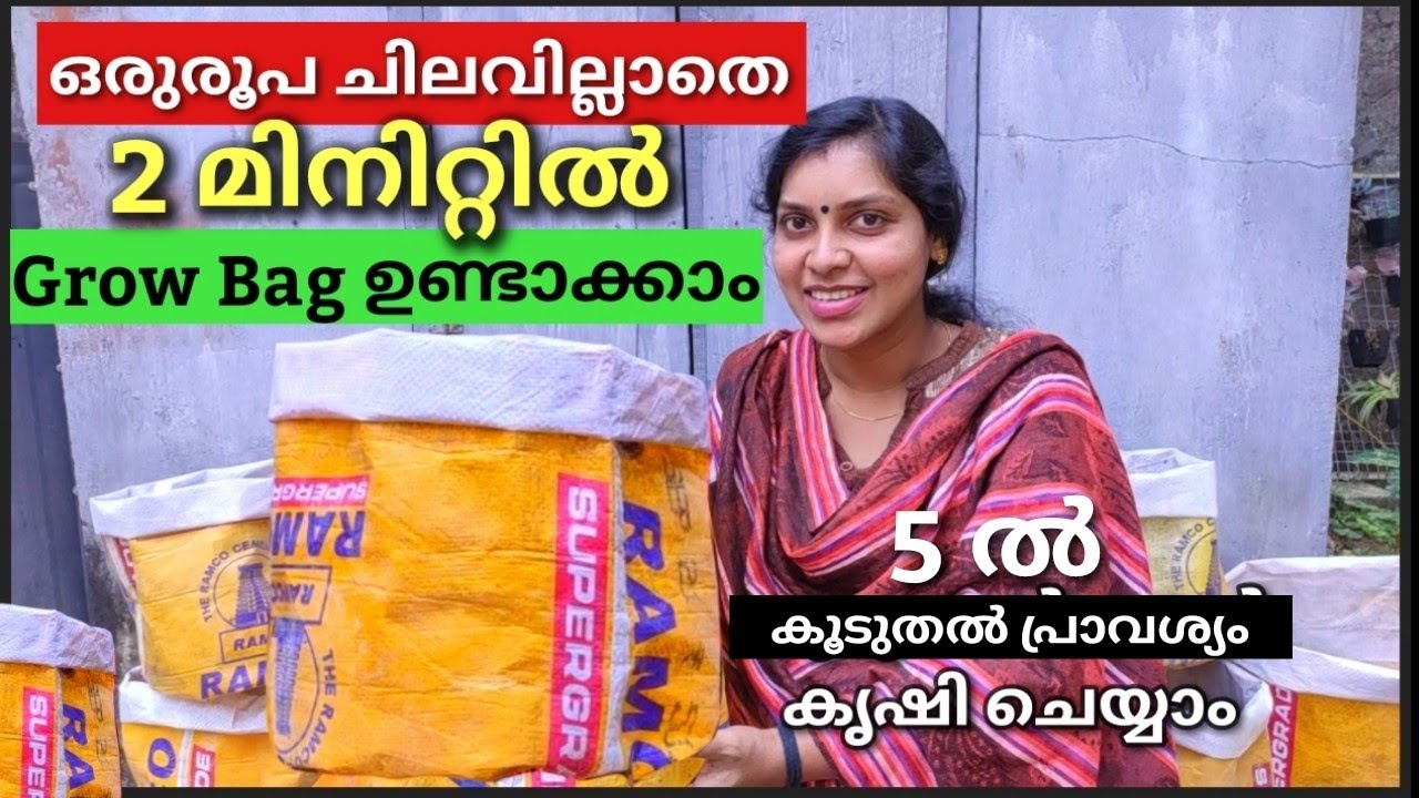 ഒരുരൂപ ചിലവില്ലാതെ 2 മിനിറ്റിൽ Grow bag ഉണ്ടാക്കാം|കൂടുതൽ നാൾ കൃഷി ചെയ്യാം| Homemade Grow bag making