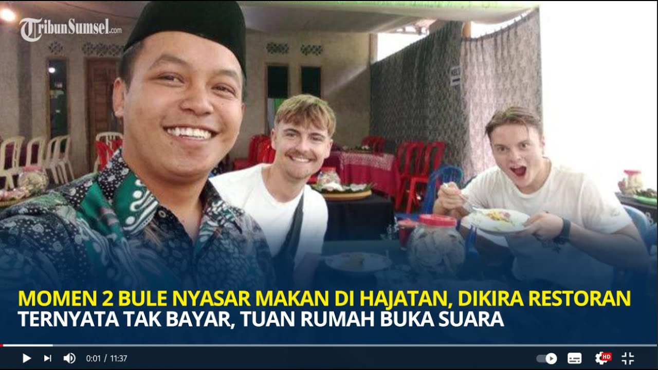 Momen 2 Bule Nyasar Makan di Hajatan, Dikira Restoran Ternyata Tak Bayar, Tuan Rumah Buka Suara