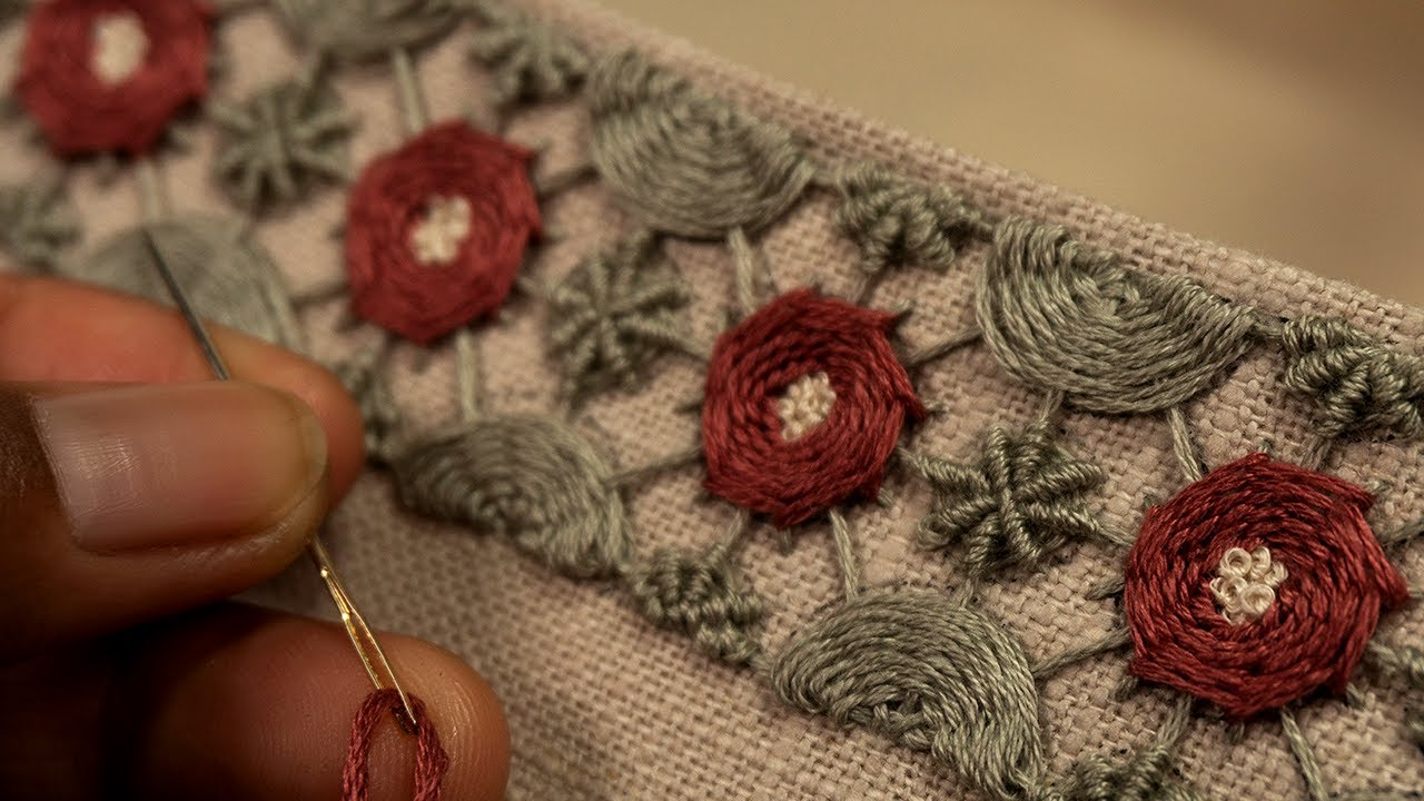 Woven Floral Embroidery Pattern | Easy Beginner Tutorial