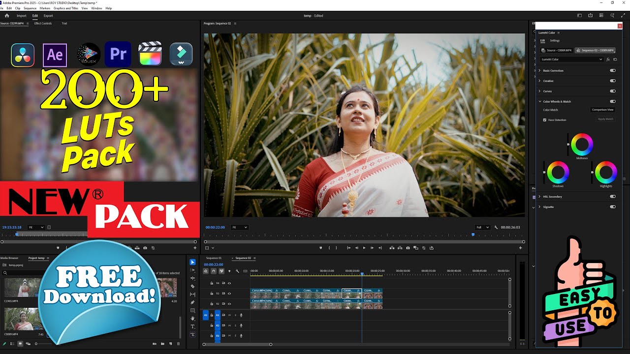 200 Premium Wedding Luts For Premiere pro or Edius or DaVinci Resolve  Download Now | colour grading