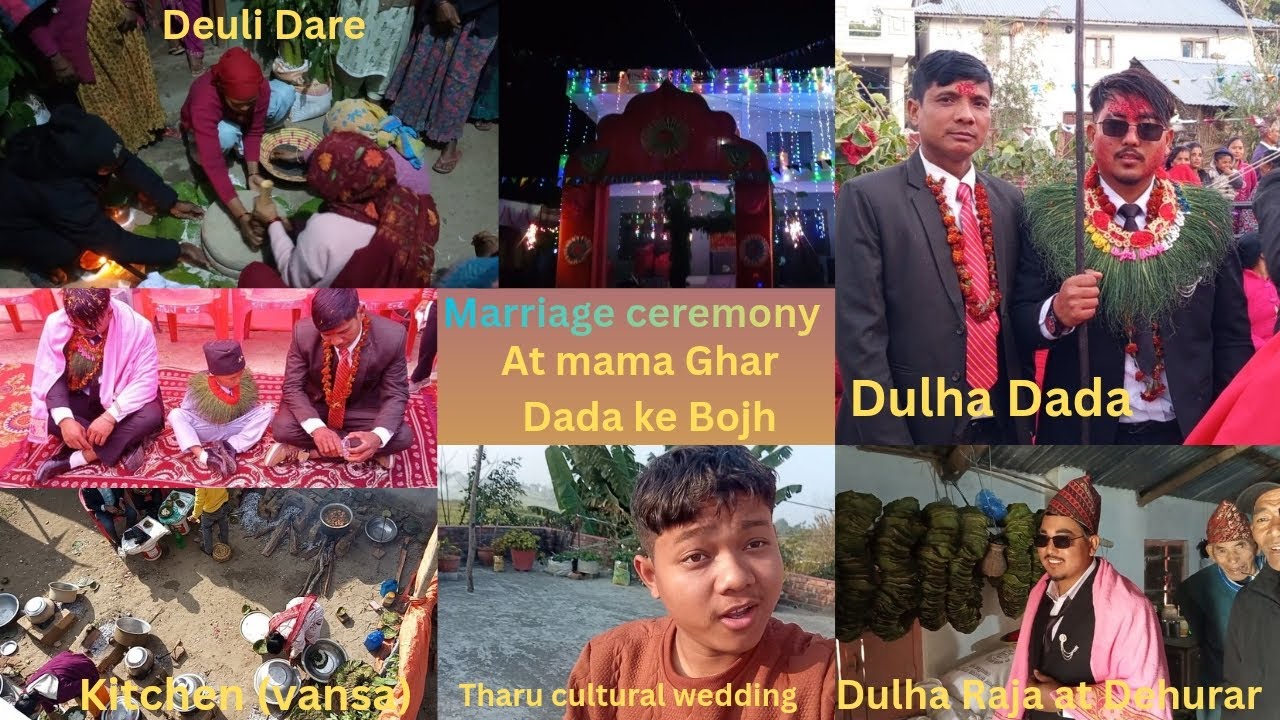  Umesh Dada ke marriage ceremony at mama Ghar jayebayera  (Tharu cultural wedding 💍) #uttamdahit .