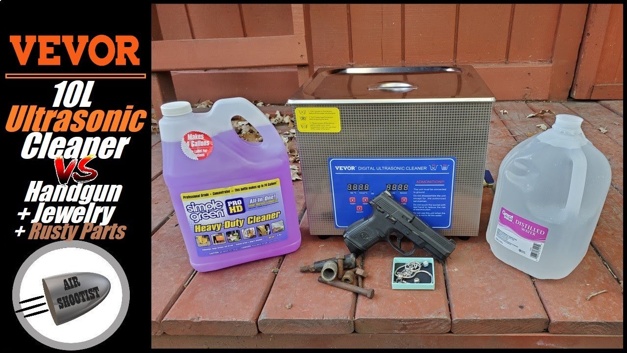 VEVOR 10L Ultrasonic Cleaner Review & Testing on Pistol, Jewelry, & Rusty Parts + ZIPLOC BAG HACK!