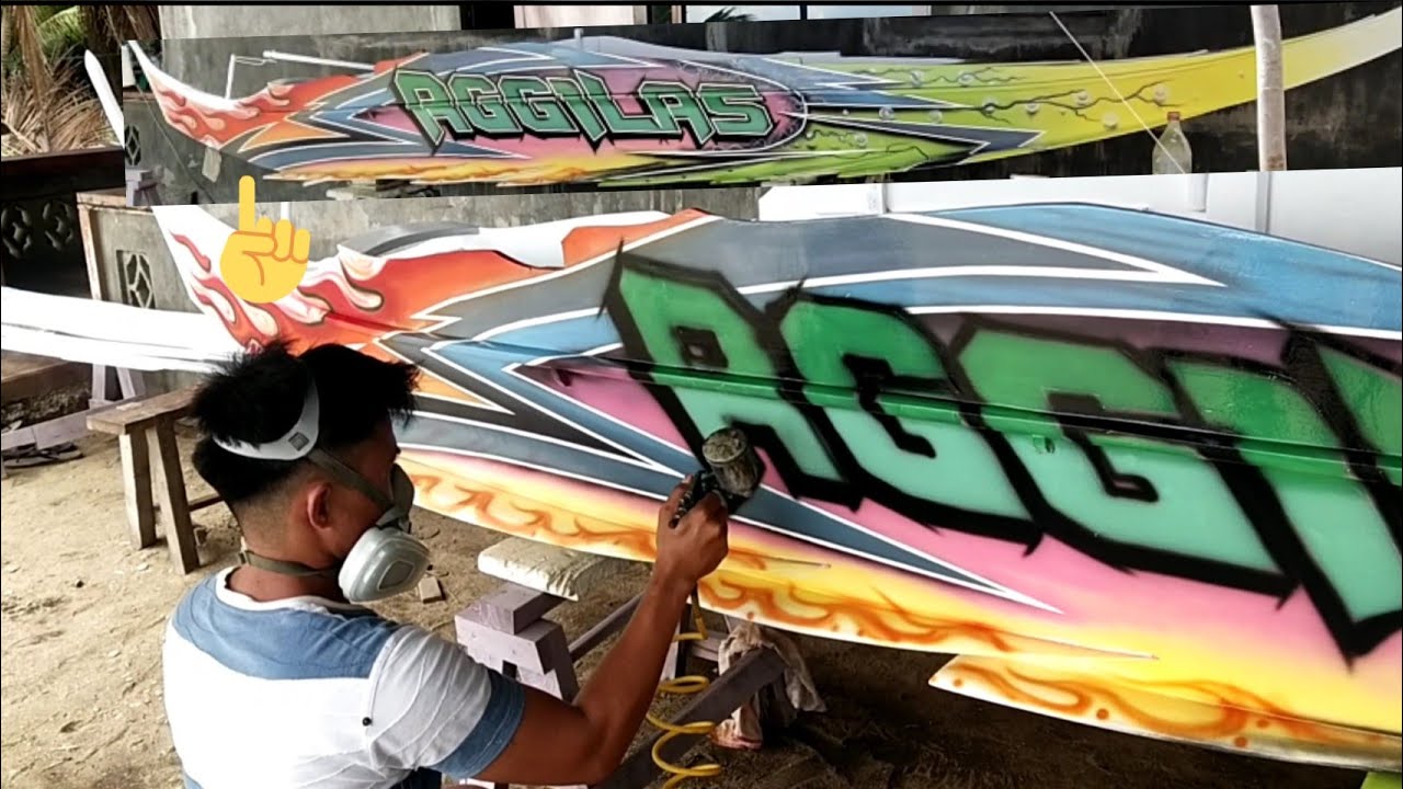 Airbrush design on Racing Boat