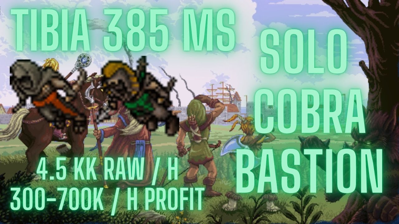 Tibia 385 MS Cobra Bastion Solo 4.5kk raw xp/h - 300 - 700 k/h profit #tibia #tibiaexp #tibiaglobal