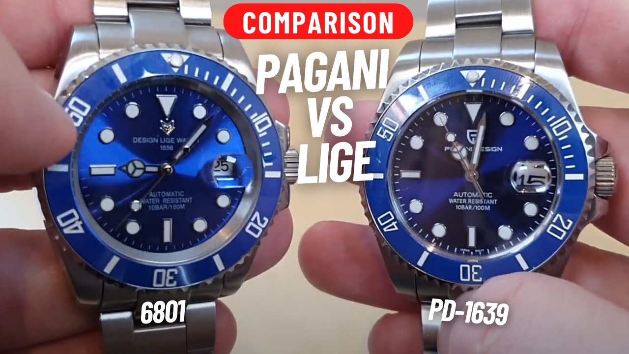LUXURY BLUE DIVER HOMAGE WATCH COMPARISON - LIGE DESIGN 6801 VS PAGANI DESIGN PD-1639