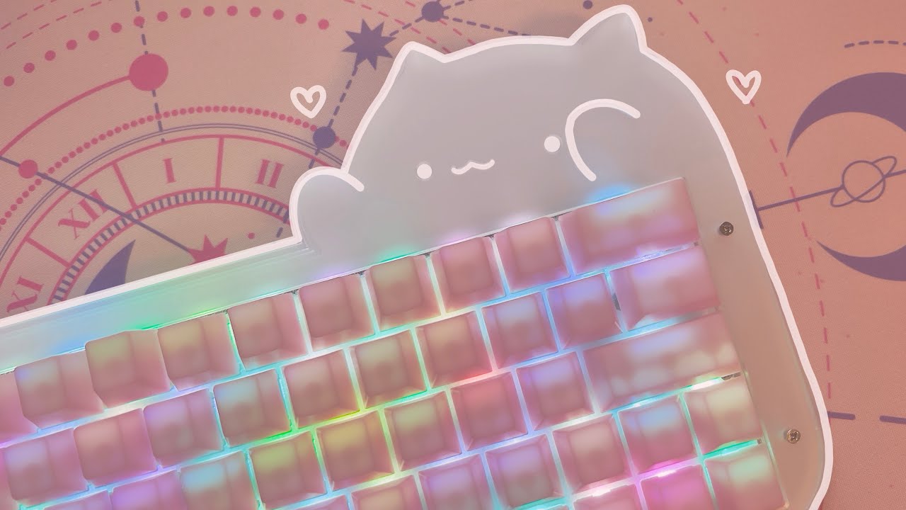 cute keyboard | mini cat64 | unboxing & modding | rgb effects & sound tests ☁
