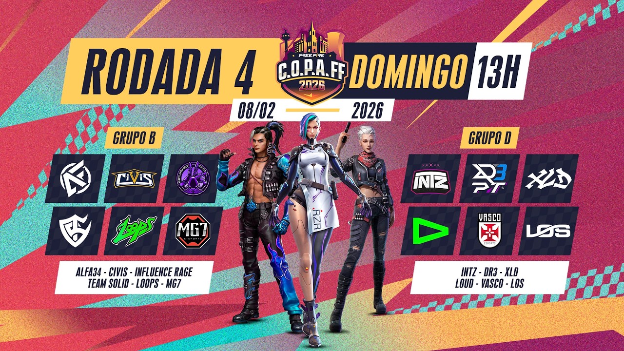 C.O.P.A FF 2026 🚨 PRÉ-WB  🏆 RODADA 4 - GRUPOS B e D 🚨 #freefire