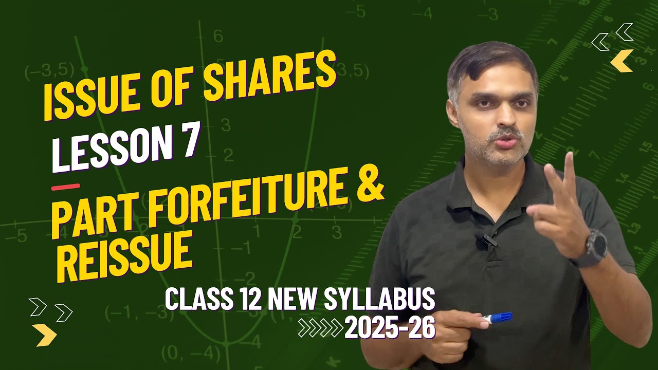 Part Forfeiture & Reissue 🔄 | Issue of Shares Adjustments + 2-Partner Question | Class 12 Lesson 7