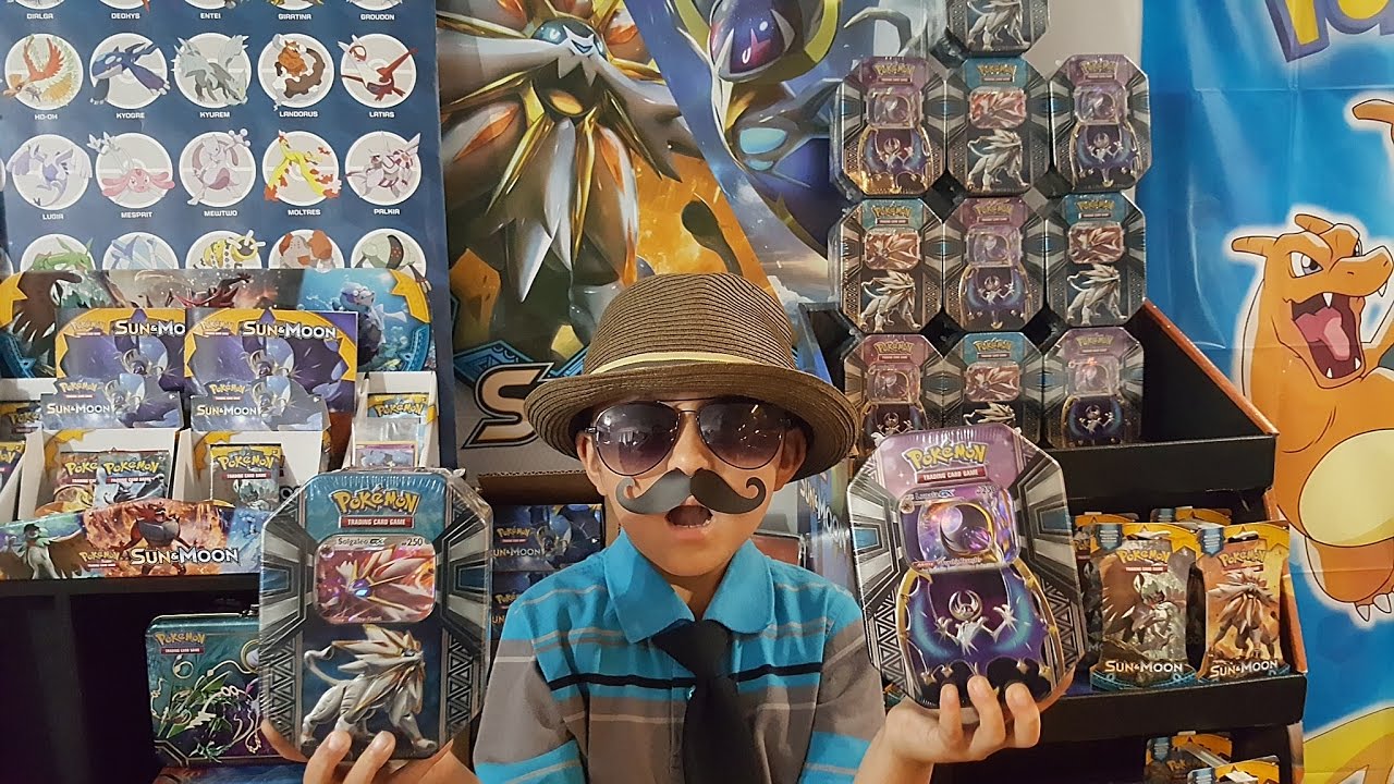 OPENING NEW TINS SOLGALEO GX VS. LUNALA GX Sun And Moon LEGENDS OF ALOLA!! CARLS NEW SHIPMENT!!!
