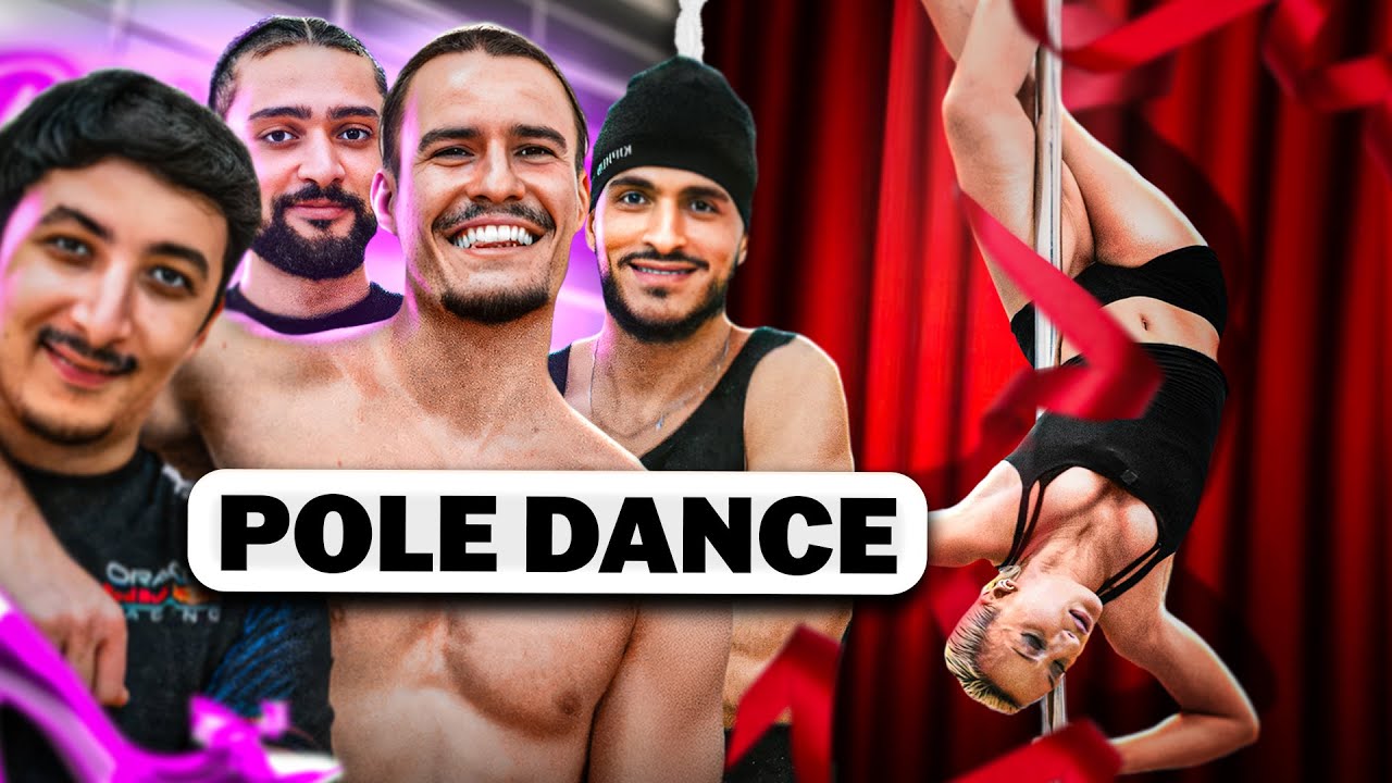 4 mecs MUSCLÉS au POLE DANCE