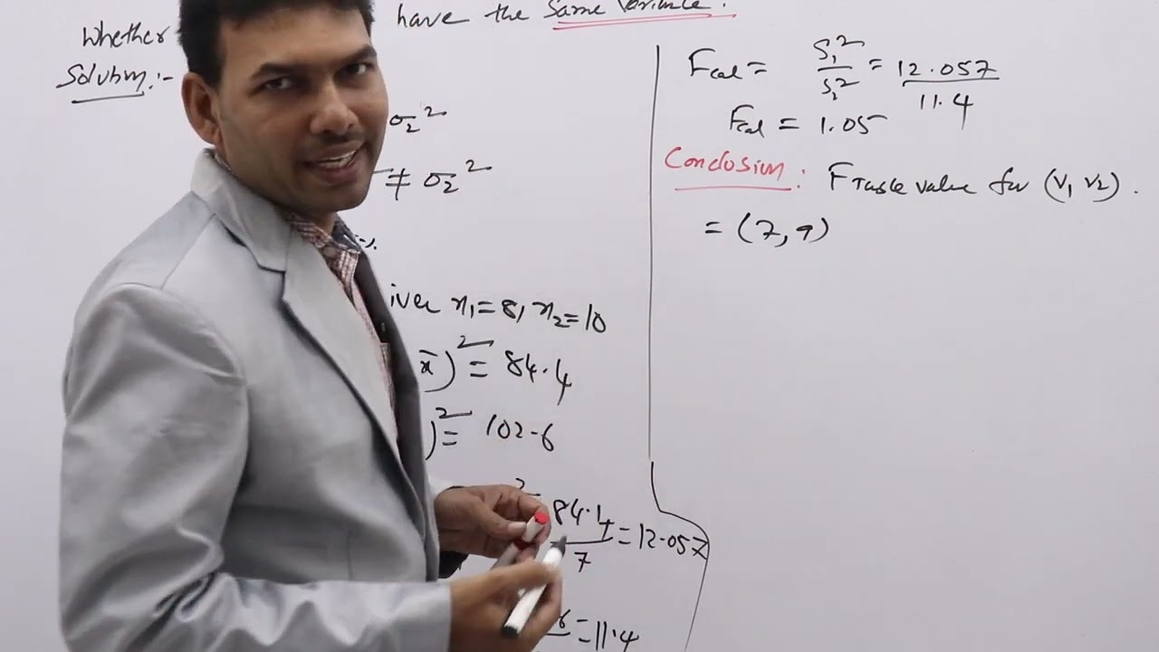F test small sample tests @MATHS BY SRAVAN VATAMBEDU