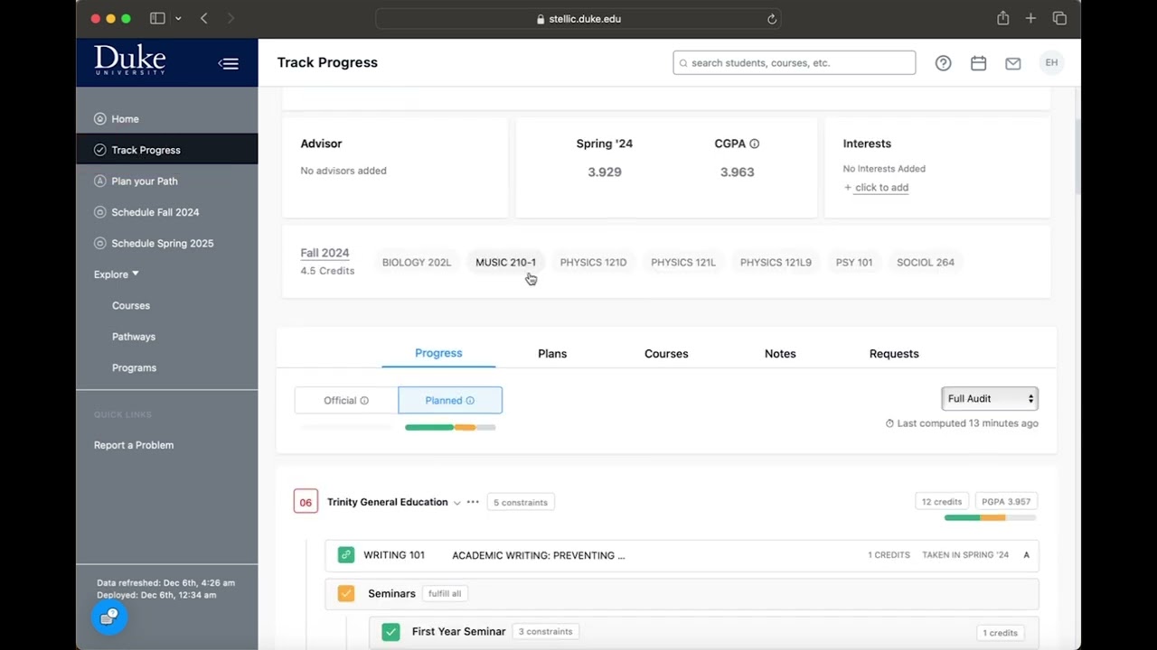 How to Track Your Progress Toward Degree Requirements on Stellic