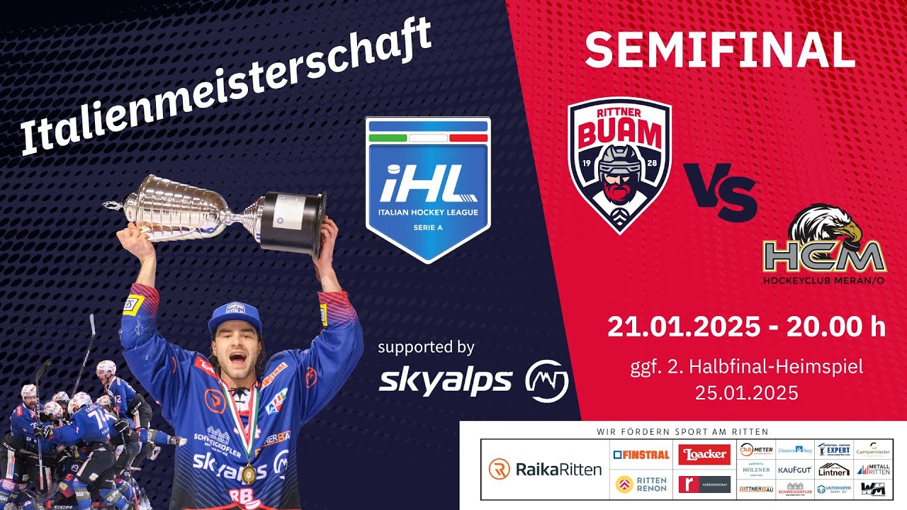 NACH EINEM TOR-KRIMI GEWINNEN DIE RITTNER BUAM SKYALPS DAS ERSTE HALBFINALE