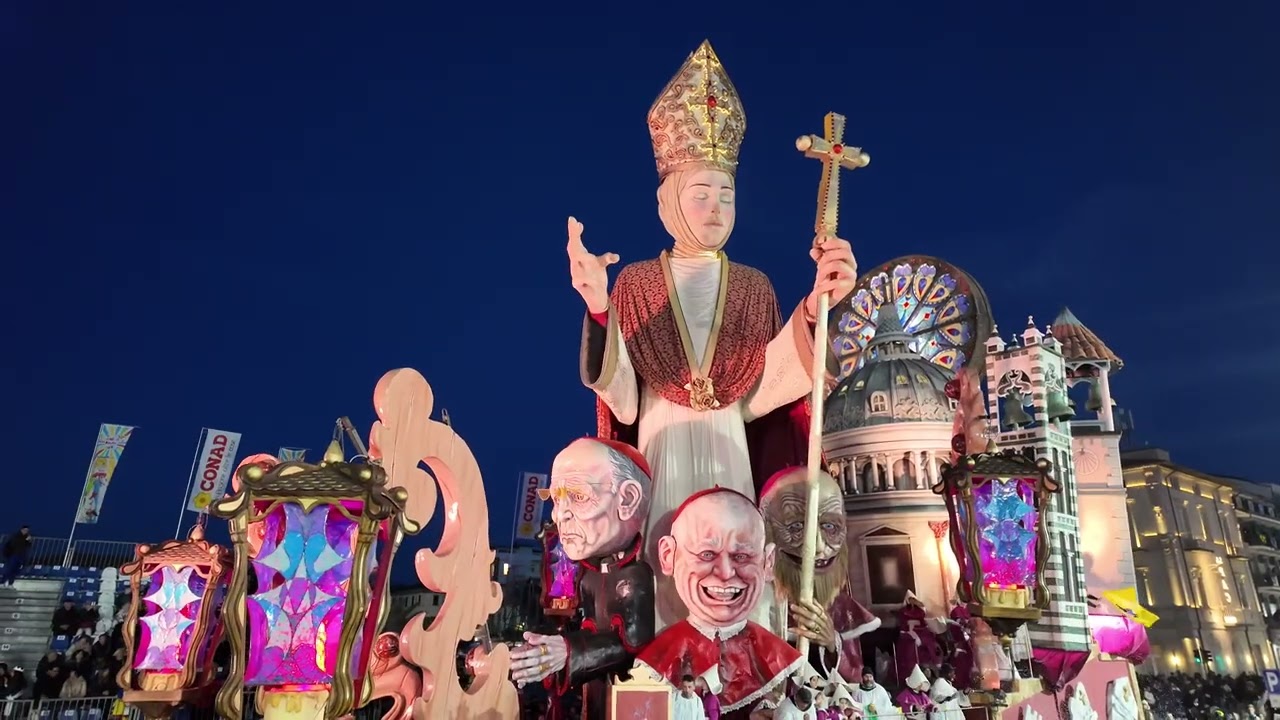 Carnevale di Viareggio 2025 - 4° Corso notturno in 4K