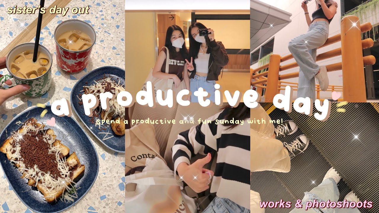 Продуктивный день из жизни | grwm, прогулка с сестрой, работа, создание контента, фотосессии (ෆ˙ᵕ...