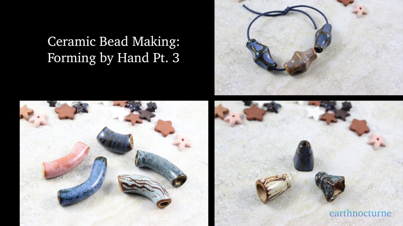 Ceramic tube and tassel beads / pendants - Make Ceramic Beads Hand Forming Part 3