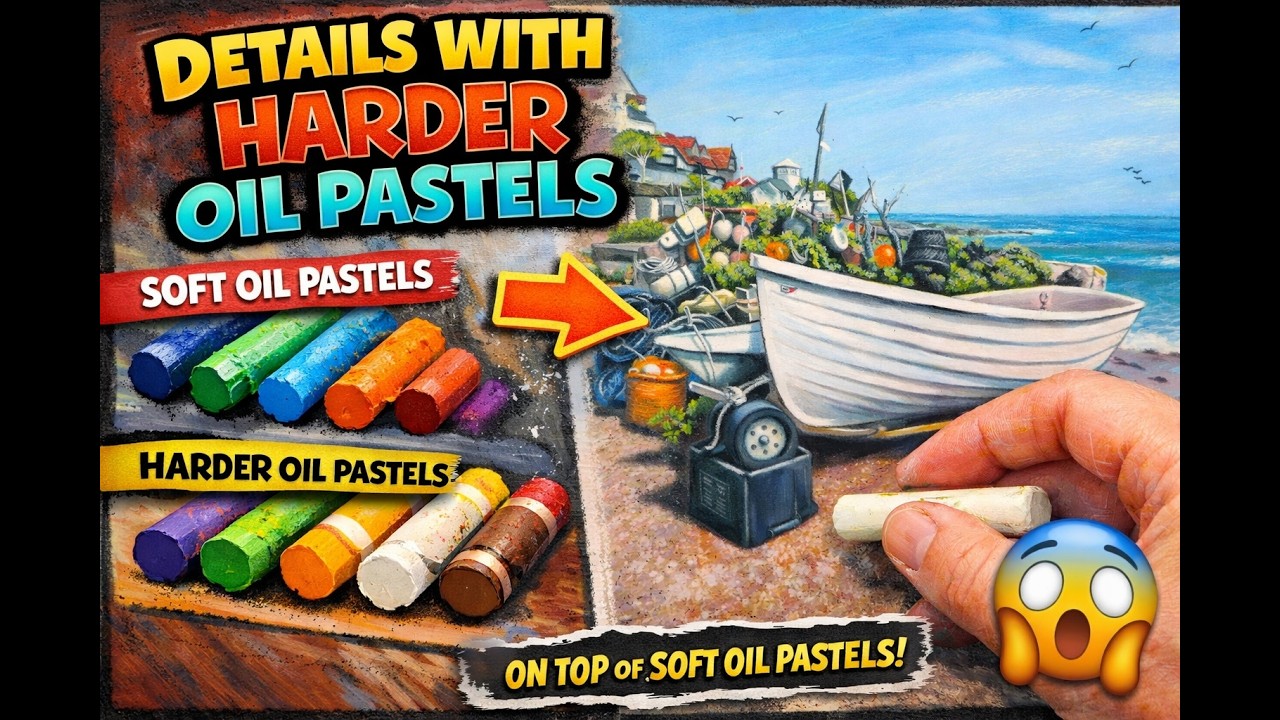 Back to normal after being attacked - Oil pastel details layering tutorial