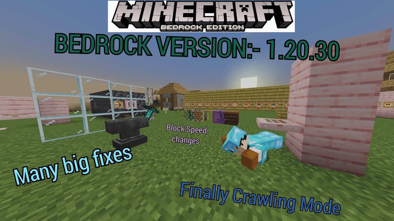 FINALLY RELEASED CRAWLING MODE IN BEDROCK EDITION A JAVA PARITY MINECRAFT 1.20.30 UPDATE