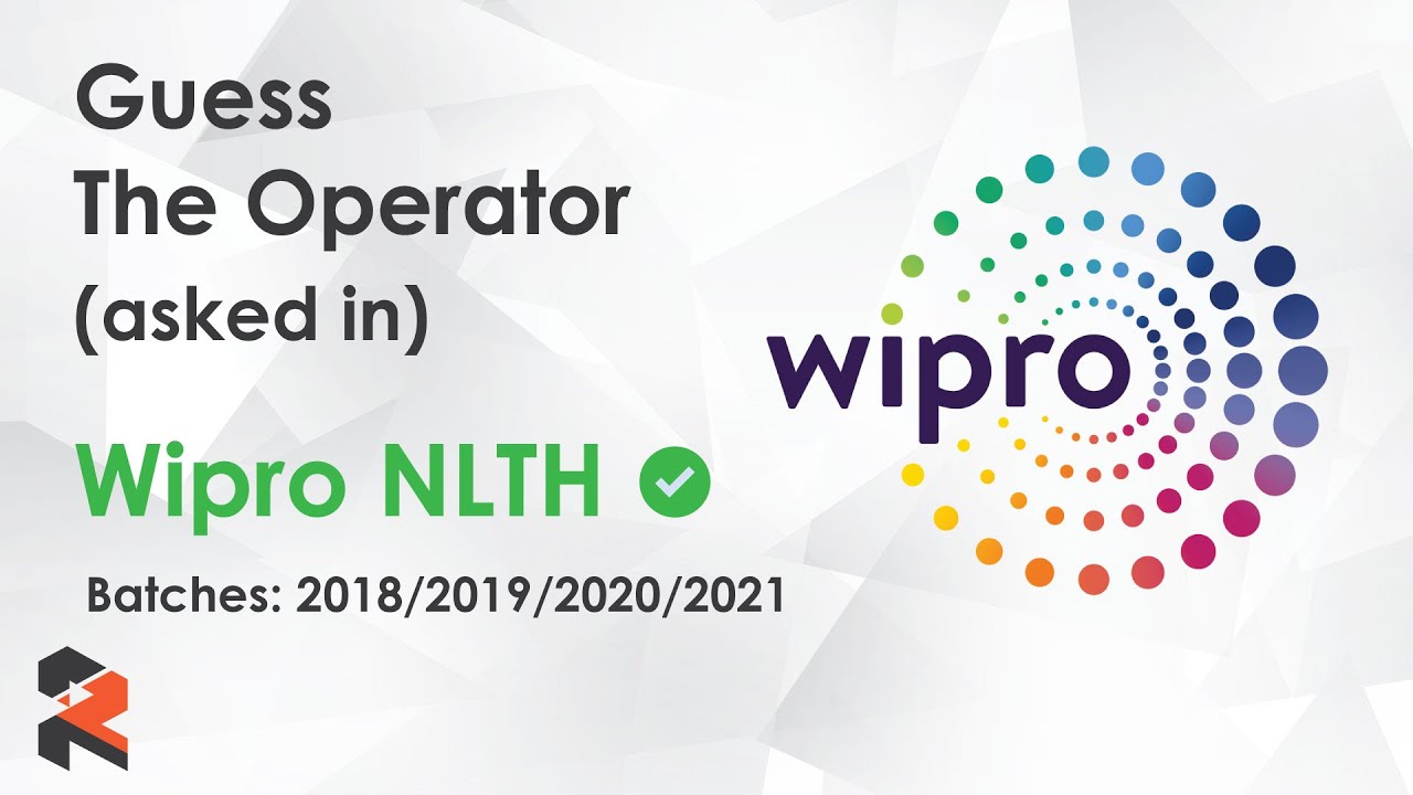 WIPRO CODING QUESTION - Guess the Operator