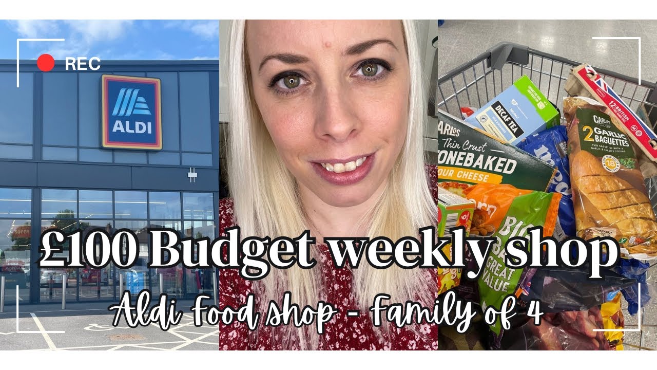 ALDI FOOD SHOP - £100 budget food shopping haul! Family of four. Shop with me in this UK mum vlog.