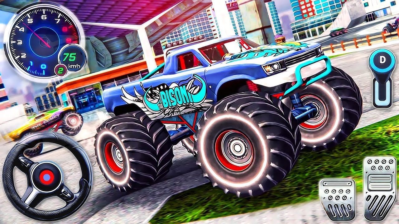 Monster Truck Stunts Gameplay Simulator Android Game 