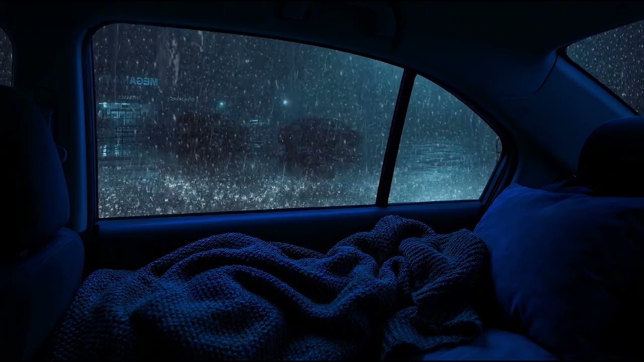 Endless Night Pounding Rain on Car Metal and Thunder - Calm Your Mind Now, Sounds for Better Sleep