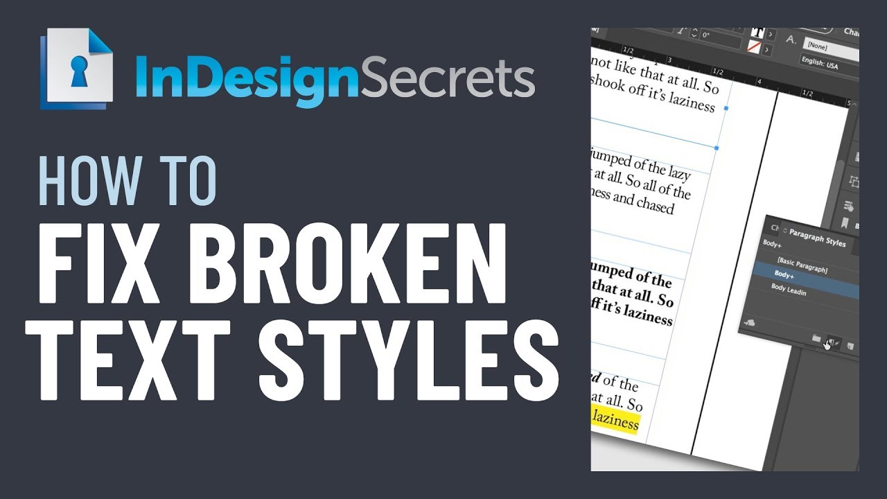 InDesign How-To: Fix Broken Text Styles (Video Tutorial)