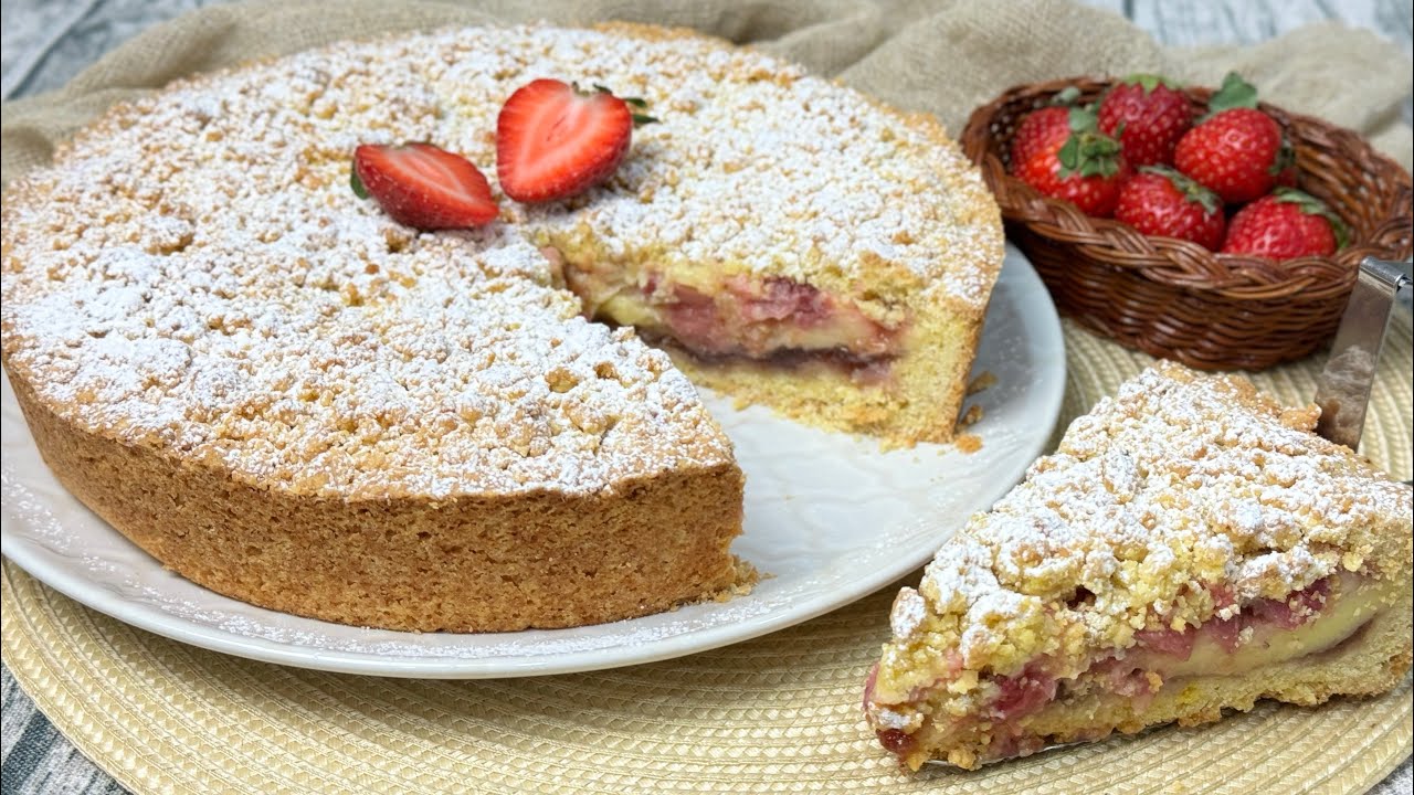 Crostata Sbriciolata alle Fragole e Crema al Limoncello
