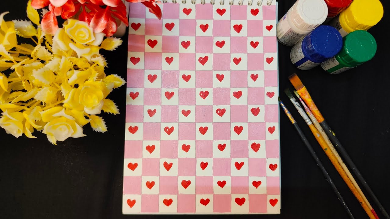 Valentine Day Special Heart  painting  ❤️ ✨️ easy Heart Painting 💫