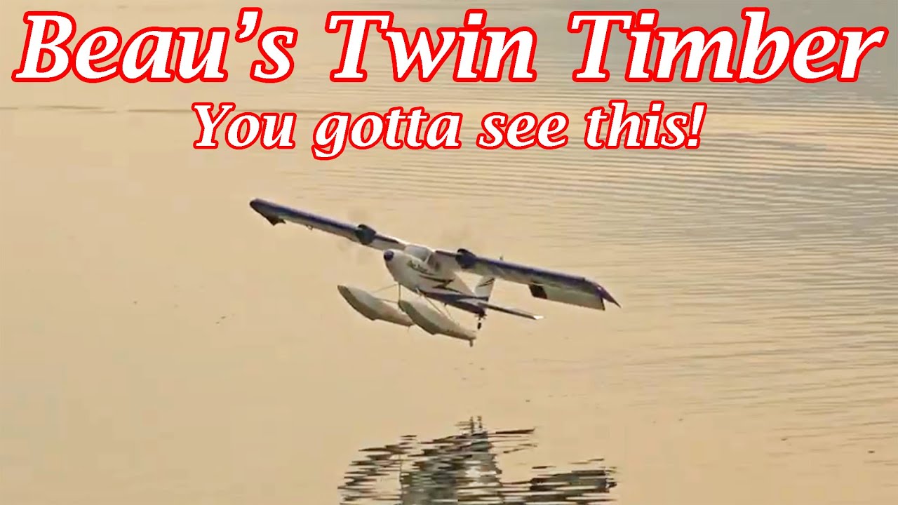 Beau's E-Flite Twin Timber from Horizon Hobby on floats, WILD SPINS! Entiat Washington