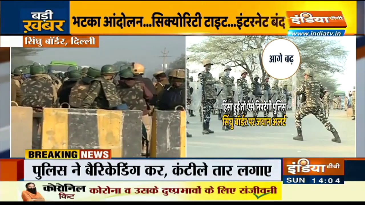Security Tighhtened At Delhi's Borders, Internet Remains Suspended In Backdrop Of Farmers' Protest