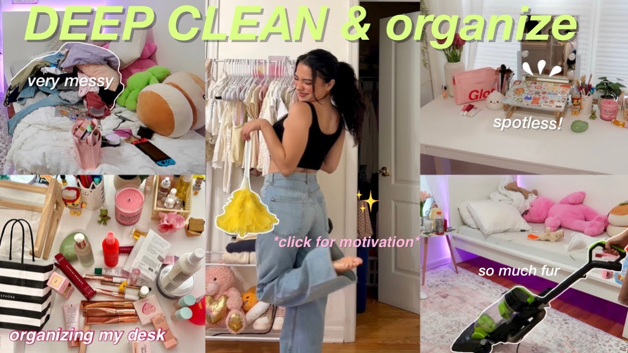 DEEP CLEAN and ORGANIZE my MESSY room✨(this will motivate you!)