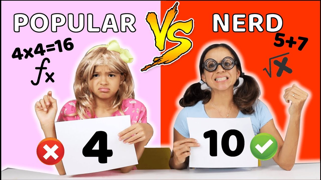DESAFIO DA MATEMÁTICA NA ESCOLA!! Criança Nerd VS POPULAR!!