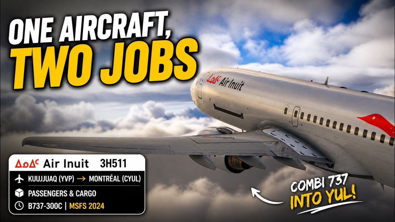 One Aircraft, Two Jobs | Air Inuit Combi 737 Into Montréal | MSFS 2024 | 1440p
