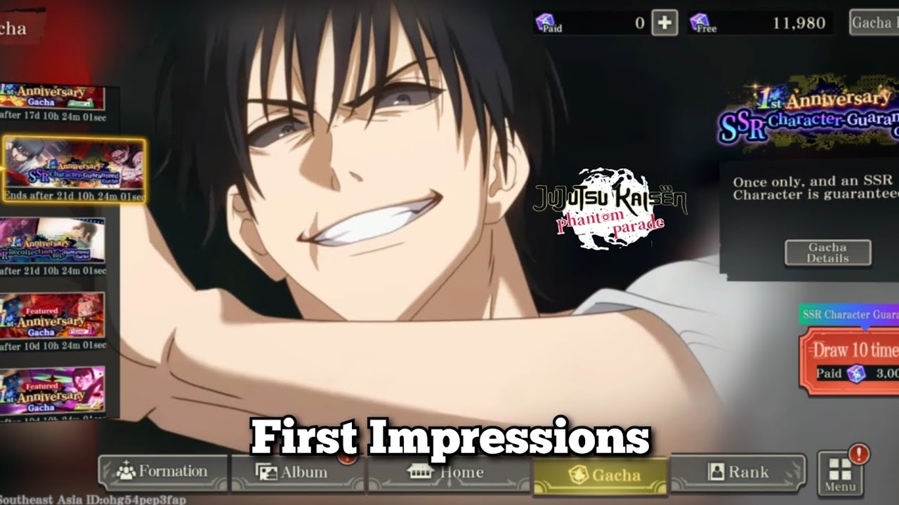Jujutsu Kaisen Phantom Parade - A Gacha Player's First Impressions