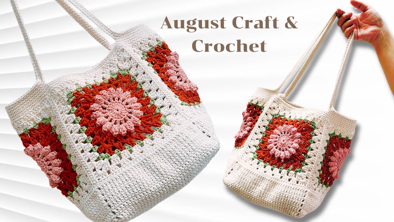 It's really amazing for a granny bag. How to Granny square Crochet a bag. Boho style Vintage style.