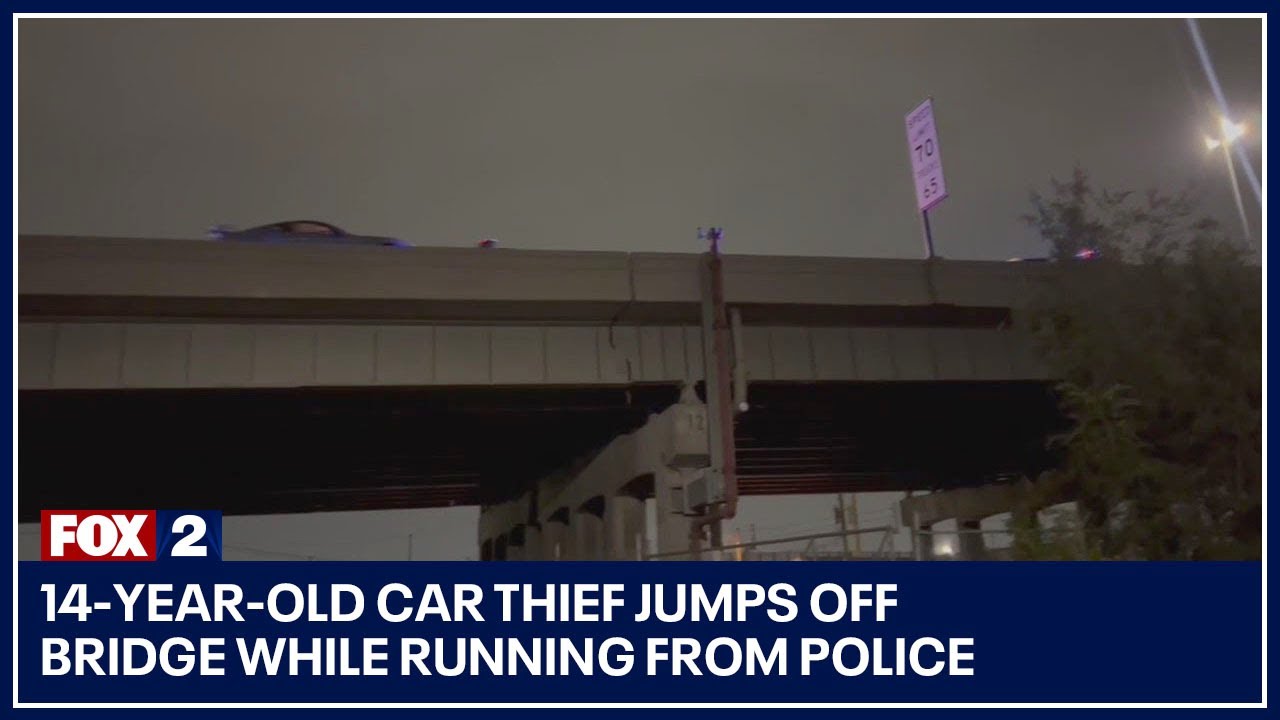 14-year-old car thief jumps off bridge while running from police