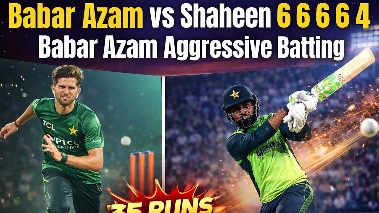 Babar Azam vs Shaheen Afridi 🔥 35 Runs in 1 Over | Aggressive Batting