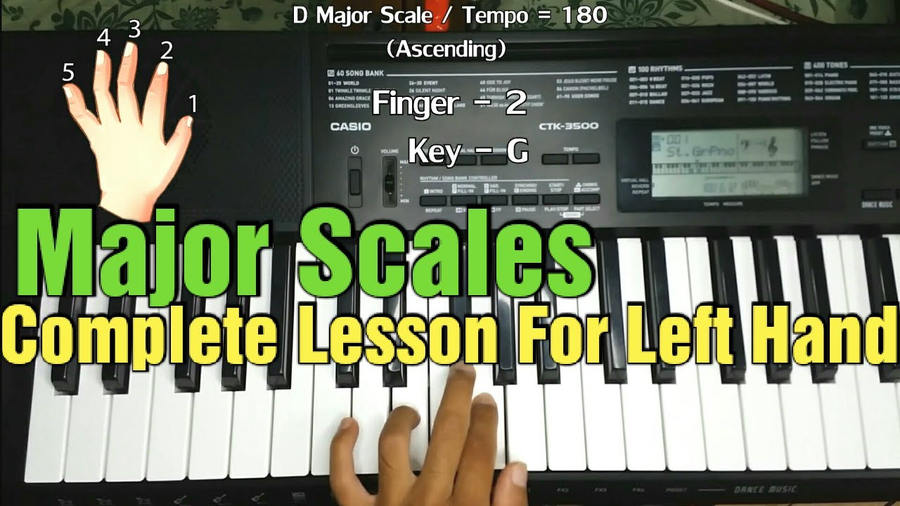 How To Play All Major Scales / Multiple Octaves (Left Hand) | Beginner Exercise For Piano