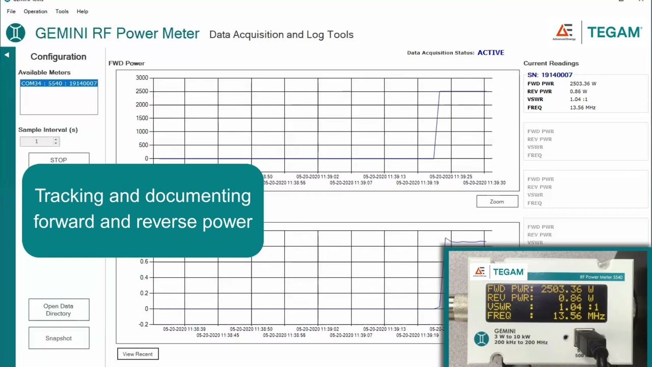 TEGAM&trade; GEMINI 5540 RF Power Meter & GEMINI Tools Software