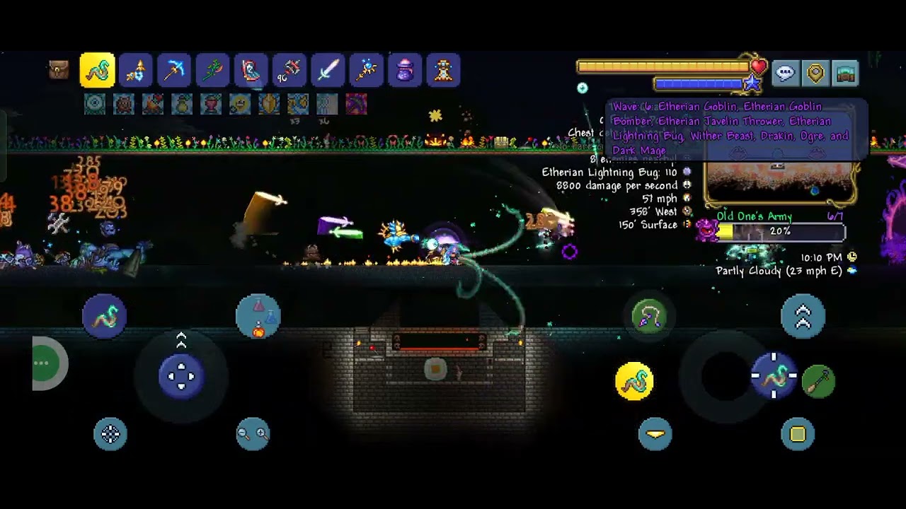 Beating Old One's Army using the End Gear | Terraria Mobile Gameplay 