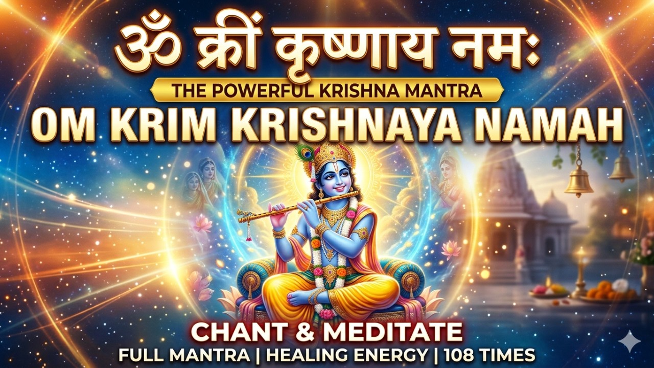 Om Krim Krishnaya Namah | Krishna Mantra 108 Times | Divine Healing Chant