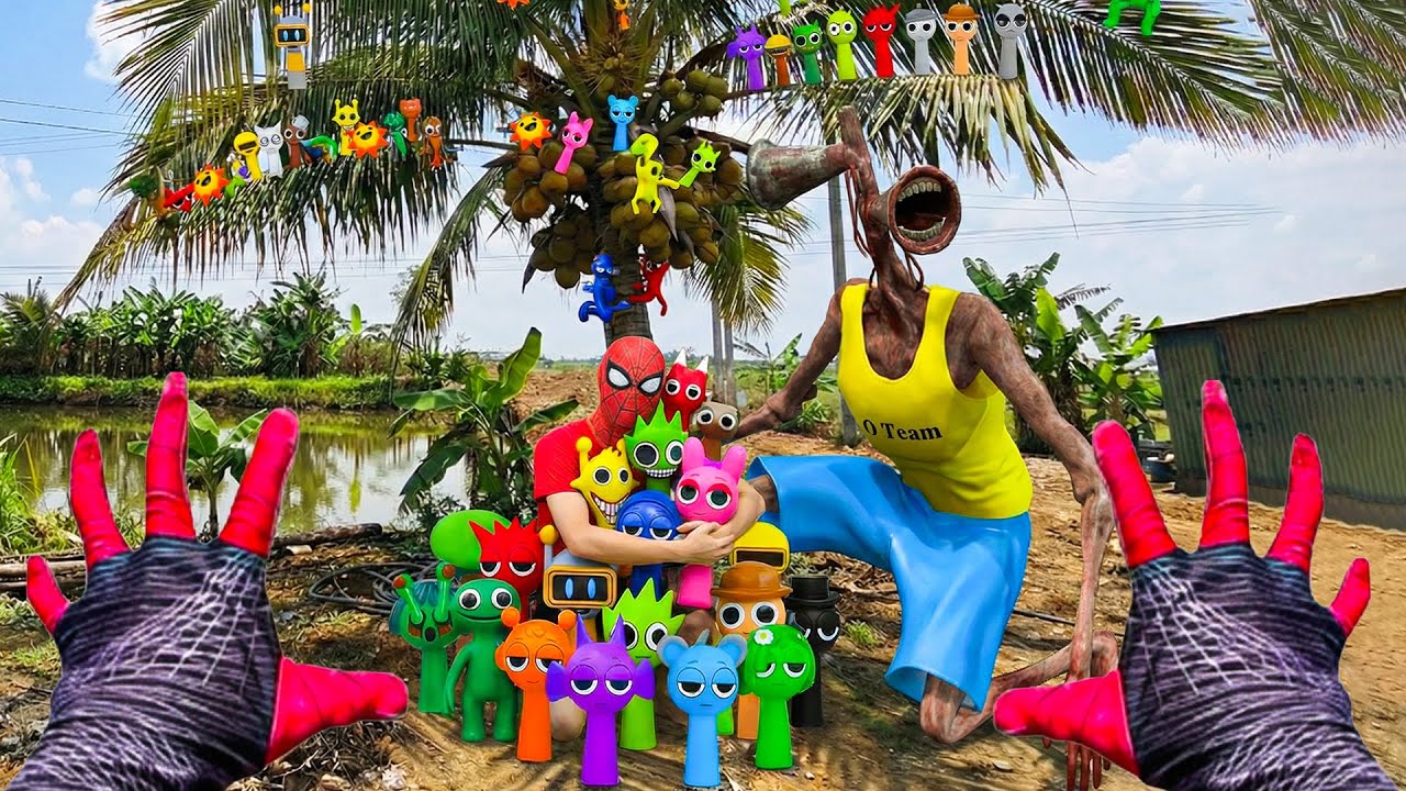 👀🌴A Coconut Tree Full of Sprunki?! Spider-Man & Siren Head Are Shocked! - Spider Storie